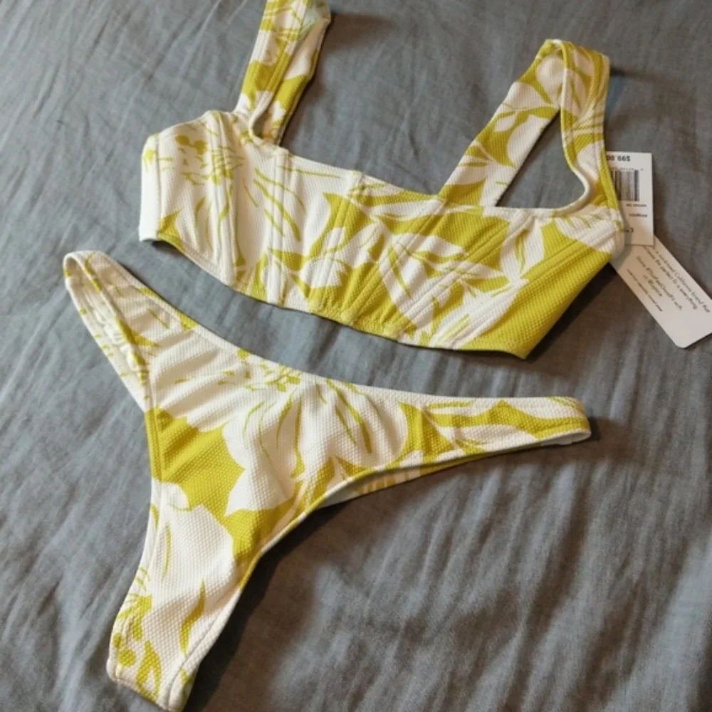 L*Space Odessa Corset Bikini Top Rylee Thong Cheeky Bottoms Havana Blooms